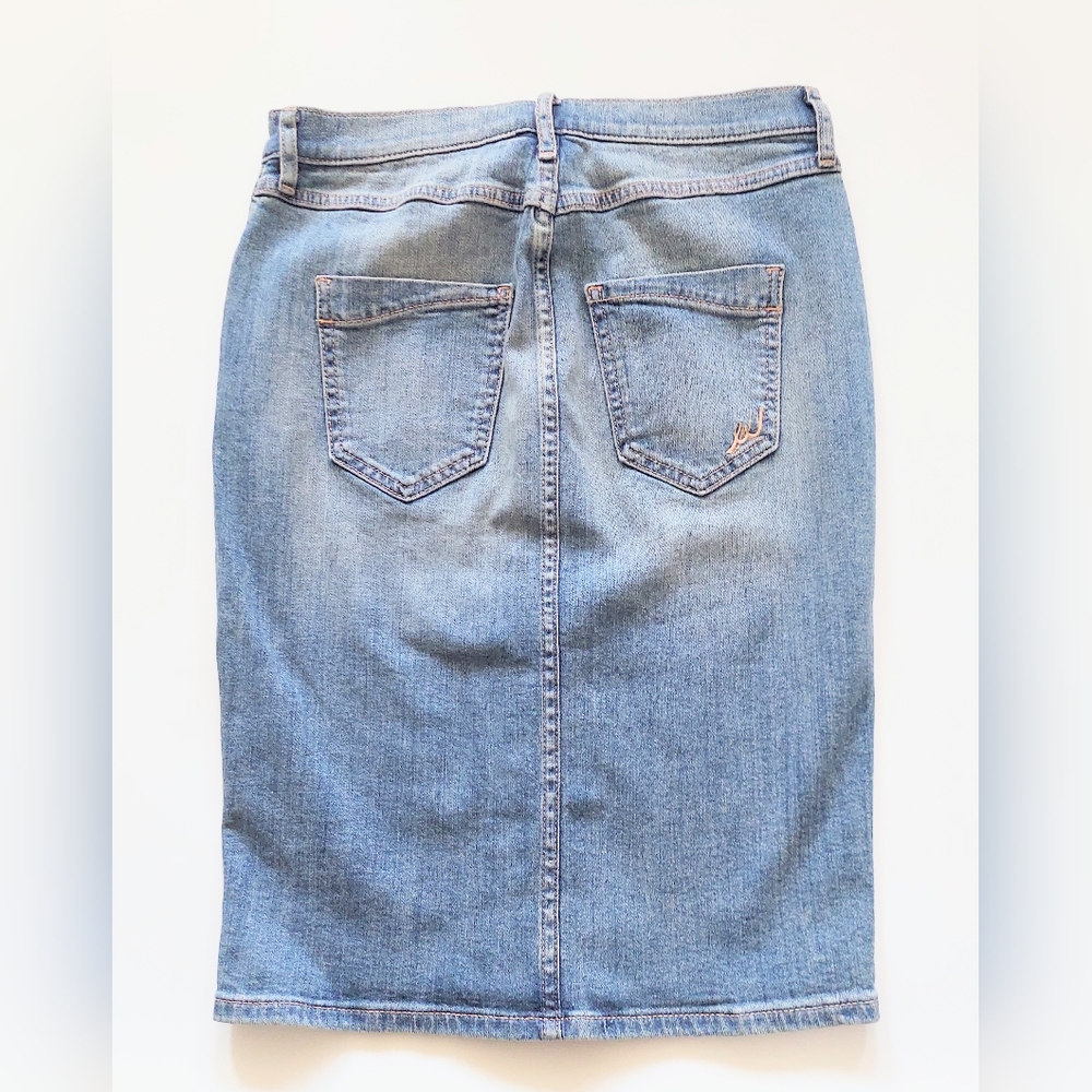 Express Jean Button Up Front Denim Jean Skirt Size 2 Blue - Picture 4 of 9